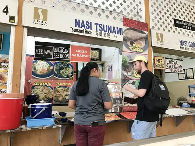 Bee Hoon from Nasi Tsunami open air food court across Sarawak River
