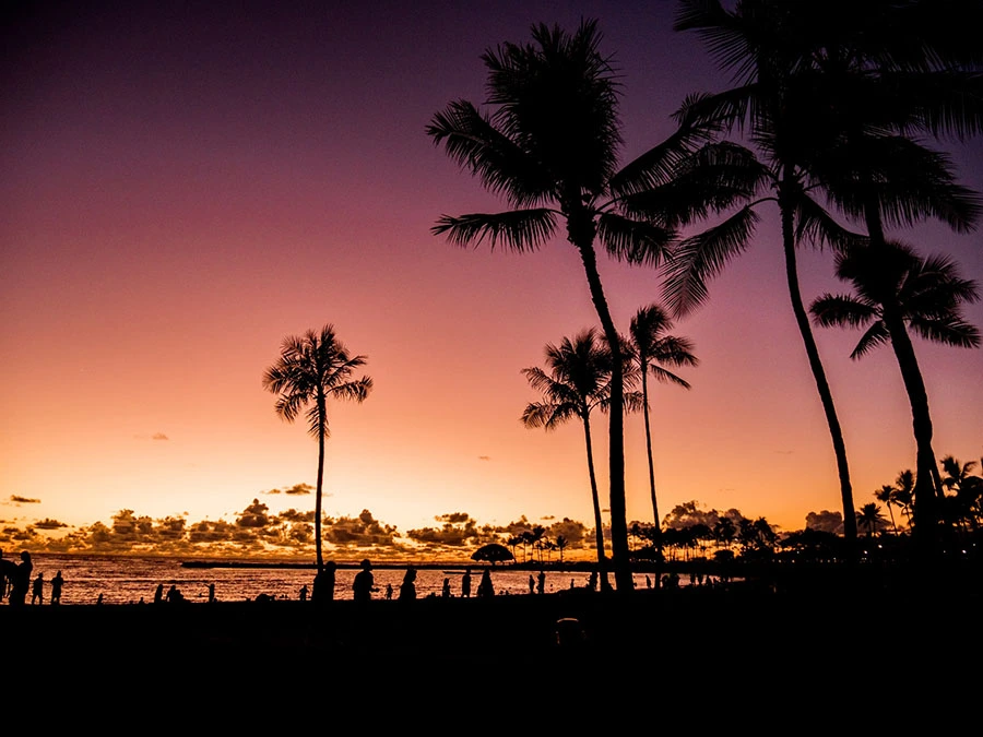 Sunset from Waikiki Beach